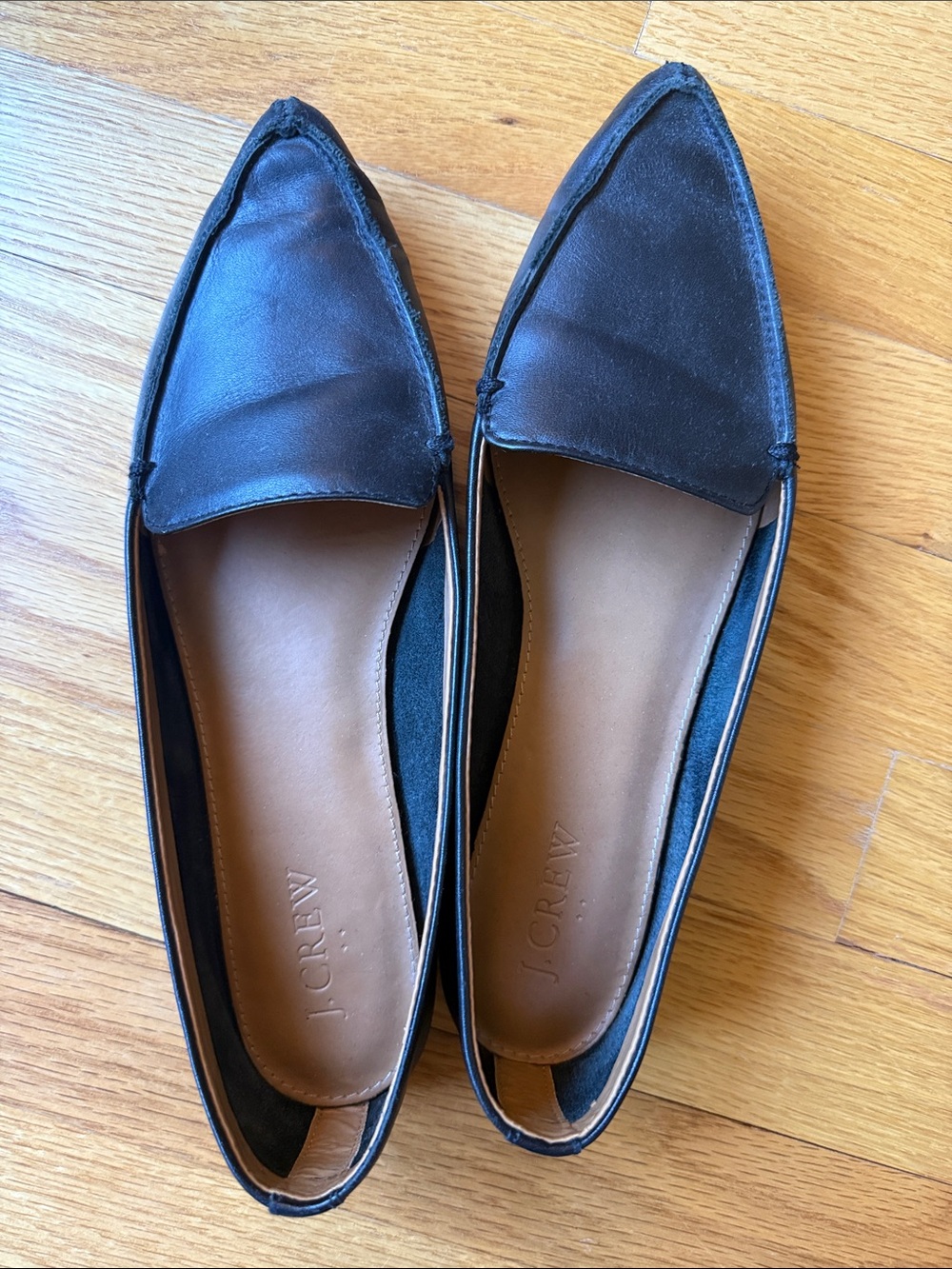 J. Crew Black Leather Flats